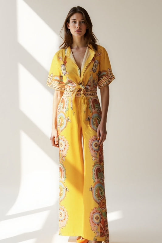 Ensemble Bohème Imprimé | Deux Pièces Fluides | Style Estival Coloré