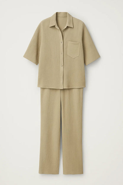 Ensemble Chemise et Pantalon | Tissu Léger | Décontracté et Élégant