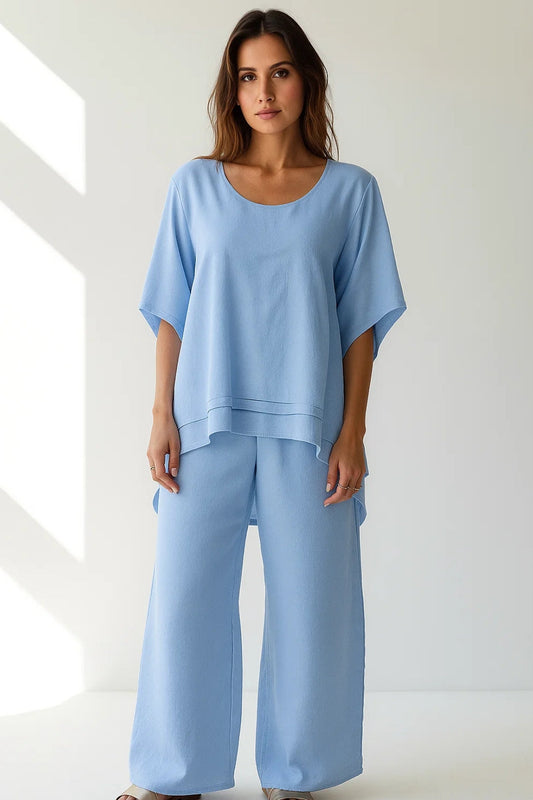 Ensemble Confort Deux Pièces | Coupe Ample | Bleu Doux