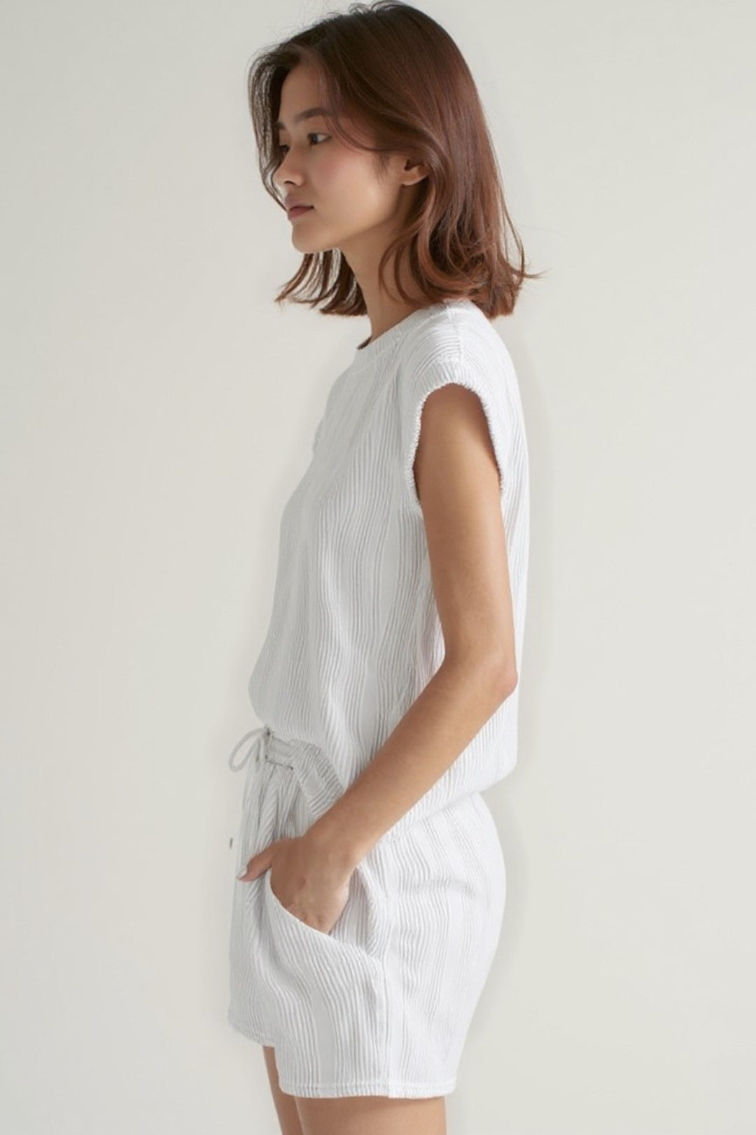 Ensemble Débardeur et Short | Tissu Gaufré Léger | Confort Estival