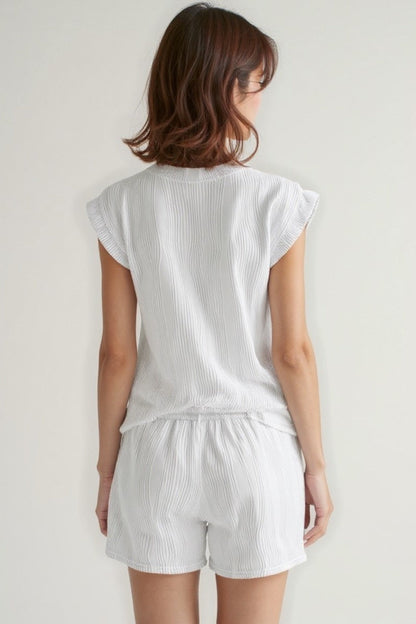 Ensemble Débardeur et Short | Tissu Gaufré Léger | Confort Estival