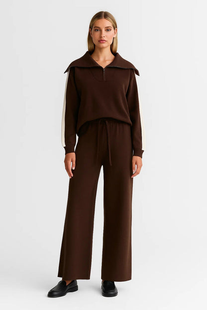 Ensemble Décontracté Deux Pièces | Set confortable avec pantalon large pour femme | Doux et Relax