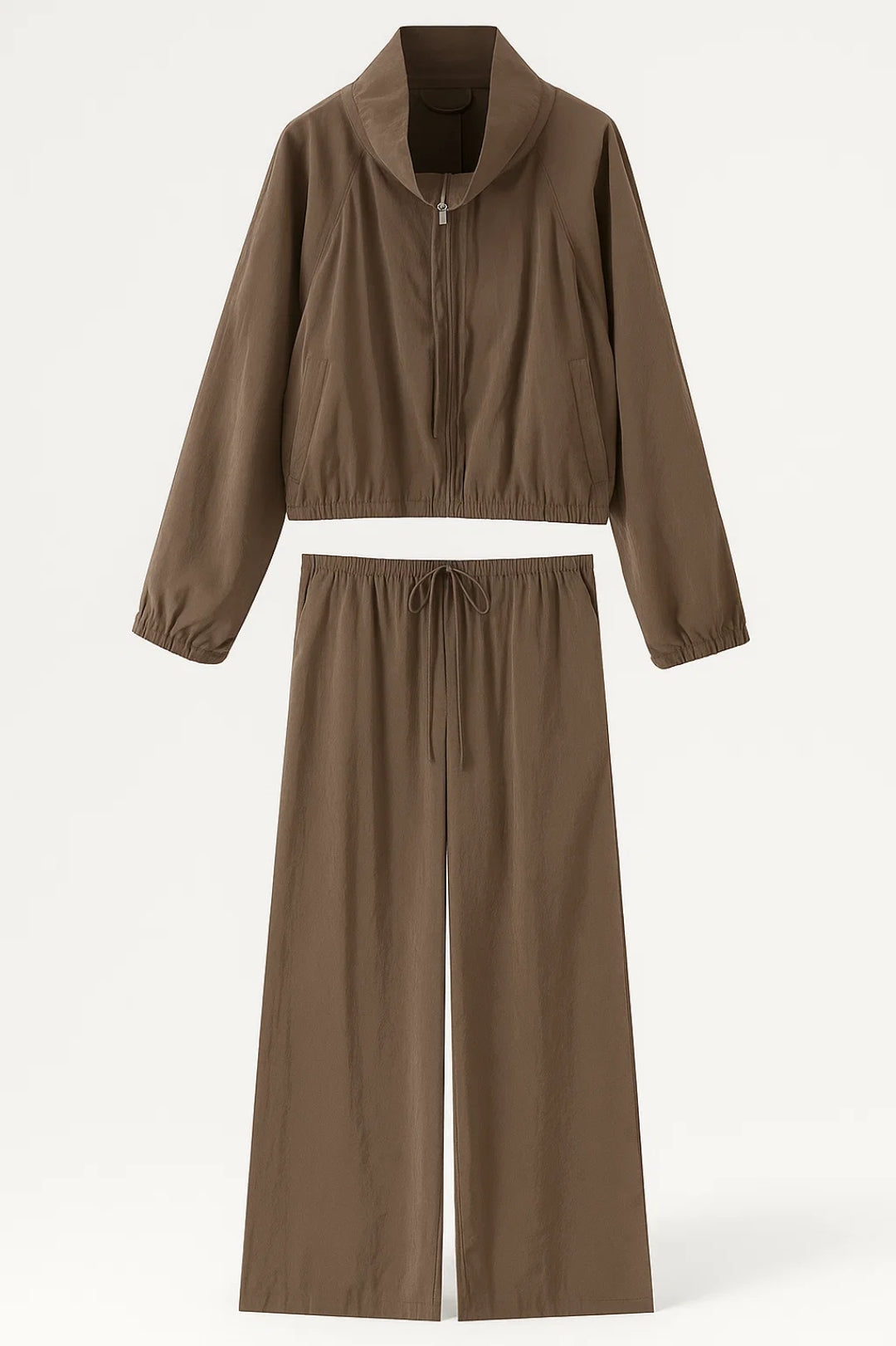 Ensemble Décontracté à Fermeture Éclair | Veste Zippée et Pantalon Large | Léger et Respirant