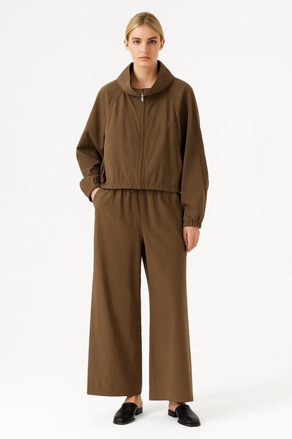 Ensemble Décontracté à Fermeture Éclair | Veste Zippée et Pantalon Large | Léger et Respirant