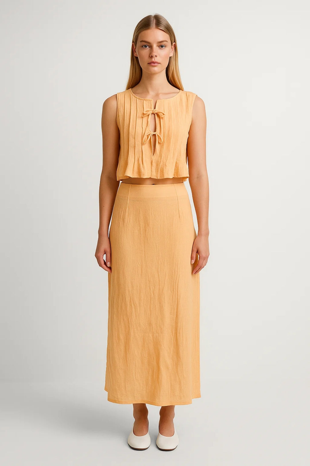 Ensemble Estival | Ensemble top noué et jupe longue | Léger et Respirant