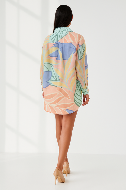 Ensemble Estival Femme | Imprimé Tropical | Lin & Polyester Léger