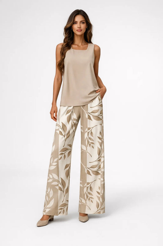 Ensemble Femme | pantalon large & imprimé floral | débardeur fluide pour Été