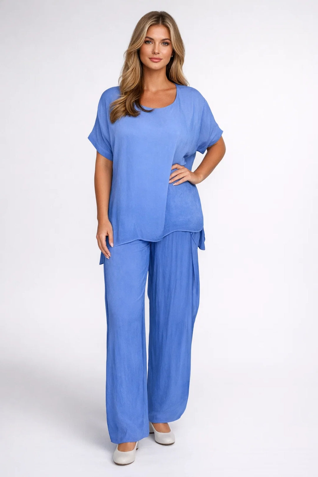 Ensemble Femme - Top Manches Courtes et Pantalon Large | Casual