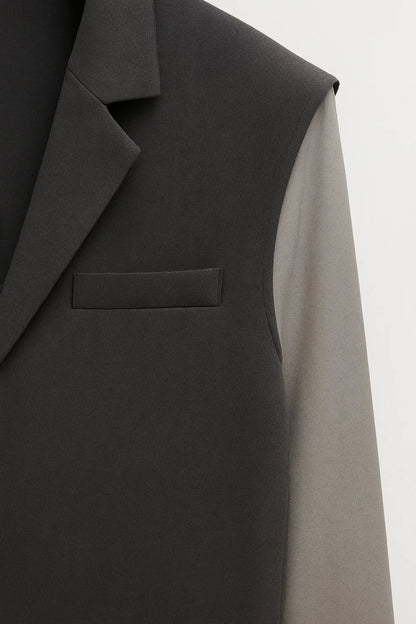 Ensemble Gilet Sans Manches et Pantalon | Style Tailleur Décontracté | Gris Anthracite