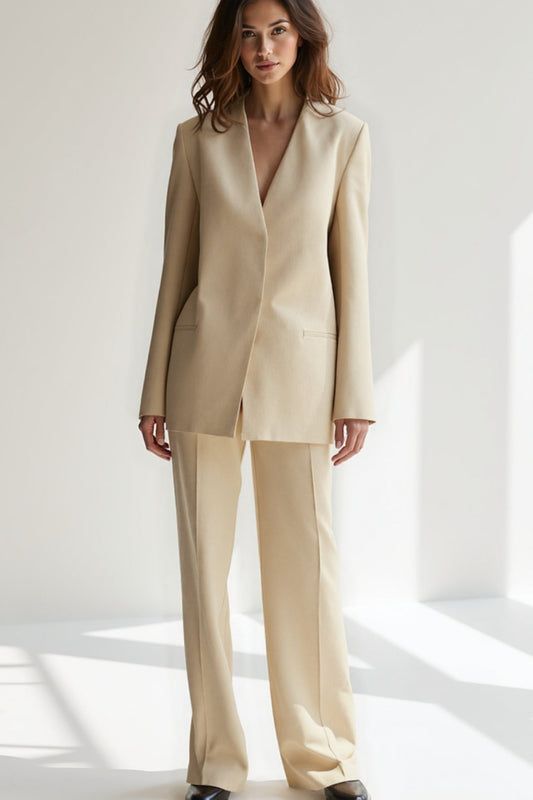 Ensemble Pantalon et Blazer | Beige | Élégant et Moderne