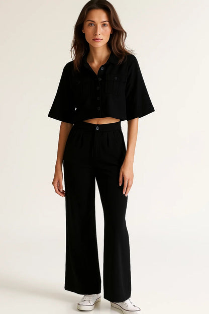Ensemble Pantalon et Chemise Courte | Coupe Moderne | Chic et Décontracté