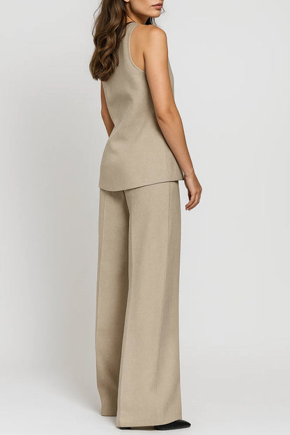 Ensemble Pantalon et Gilet Sans Manches | Élégant et Structuré | Polyvalent pour Bureau ou Sorties