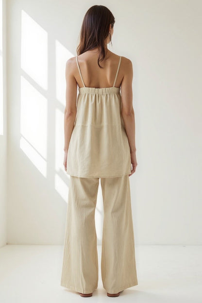 Ensemble Pantalon et Haut à Bretelles | Lin | Léger et Respirant