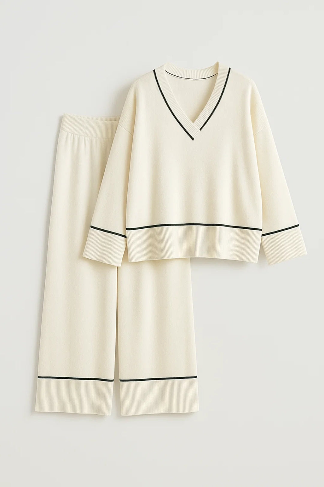 Ensemble Relax | Ensemble pull col V et pantalon large | Léger et Respirant