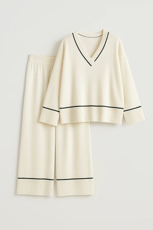 Ensemble Relax | Ensemble pull col V et pantalon large | Léger et Respirant