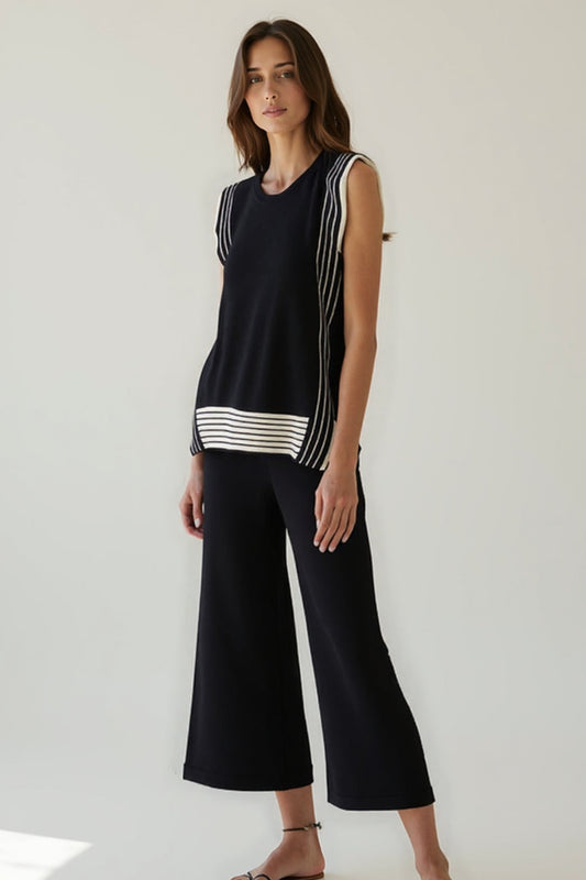 Ensemble Sans Manches à Rayures | Deux Pièces | Chic et Confortable