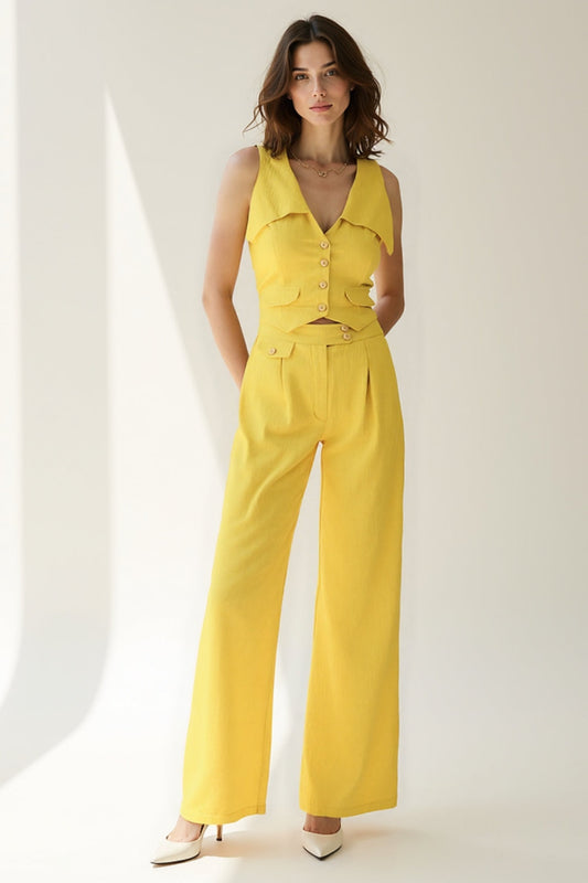 Ensemble Sans Manches en Lin | Couleurs Vives | Élégant et Aéré