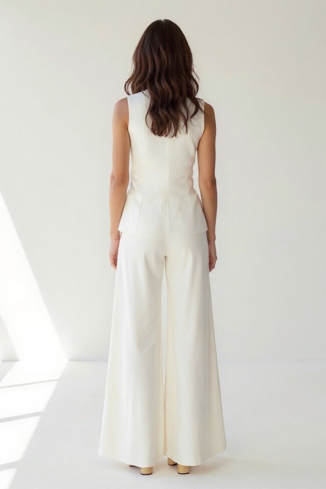 Ensemble Sans Manches | Élégant & Moderne | Crème