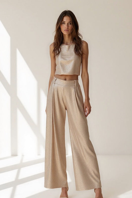 Ensemble Satiné Deux Pièces | Élégant et Fluide | Parfait pour les Occasions Spéciales