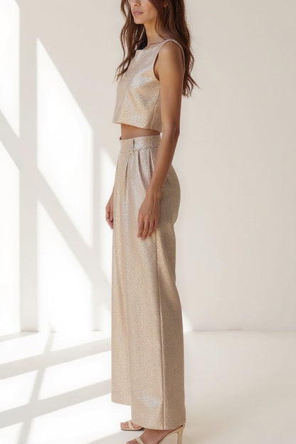 Ensemble Satiné Deux Pièces | Élégant et Fluide | Parfait pour les Occasions Spéciales