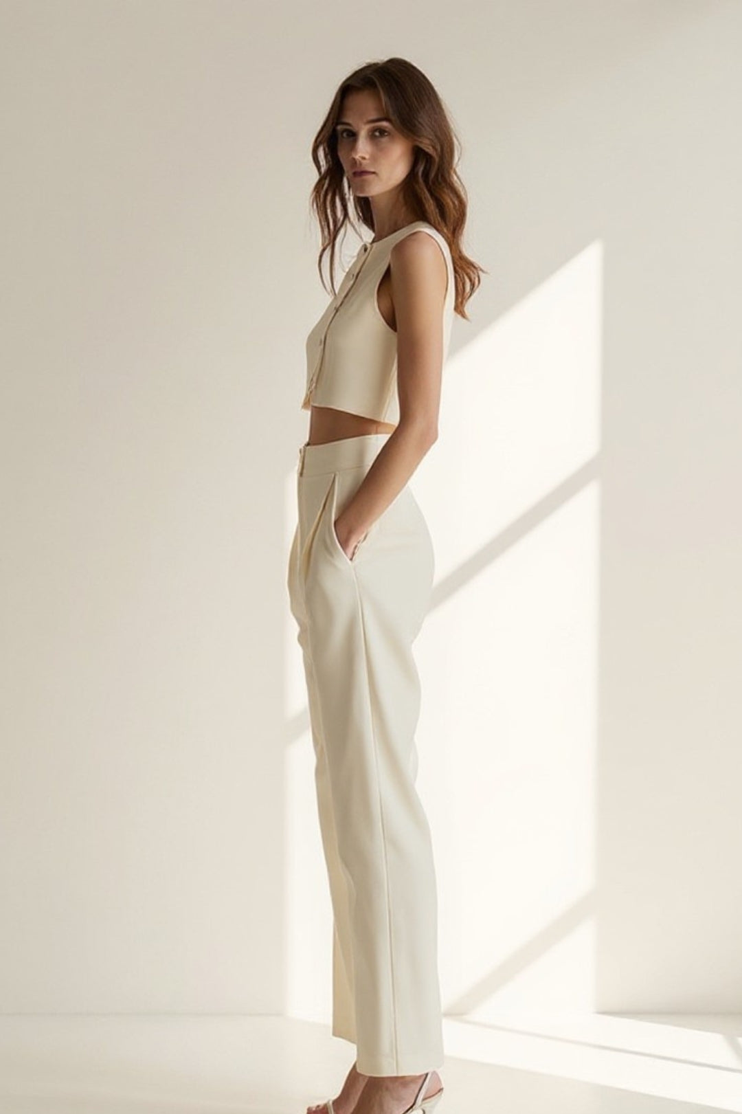 Ensemble Top Court et Pantalon Large | Coupe Moderne | Élégance Décontractée