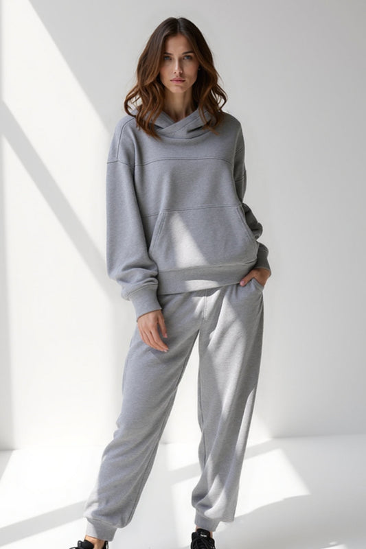 Ensemble de Survêtement en Coton | Gris Chiné | Doux et Confortable