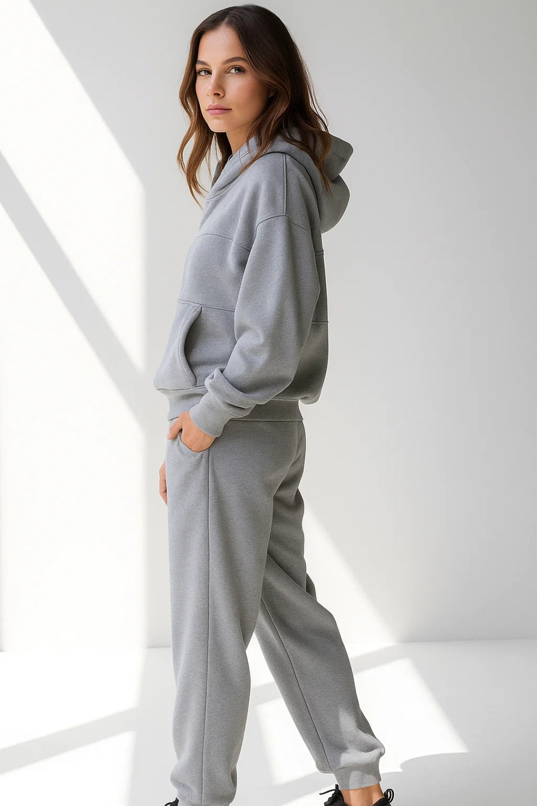 Ensemble de Survêtement en Coton | Gris Chiné | Doux et Confortable