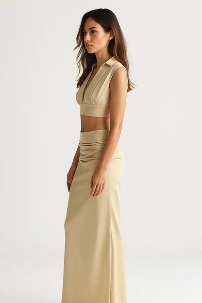 Ensemble haut court et jupe longue | Coupe élégante | Style estival moderne