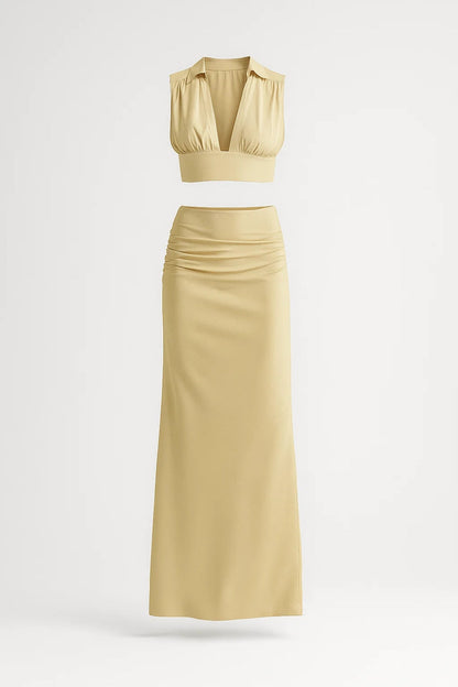 Ensemble haut court et jupe longue | Coupe élégante | Style estival moderne
