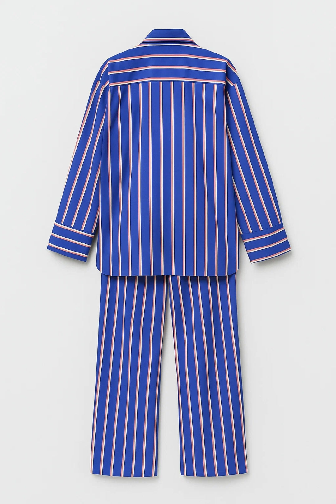 Ensemble Élégant | Ensemble chemise rayée et pantalon large | Léger et Respirant