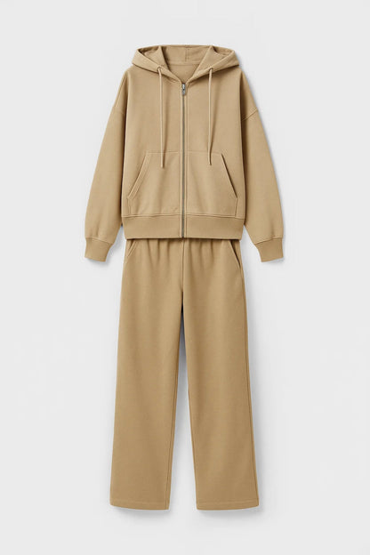 Ensemble sweat à capuche zippé et pantalon | Molleton doux | Confort décontracté