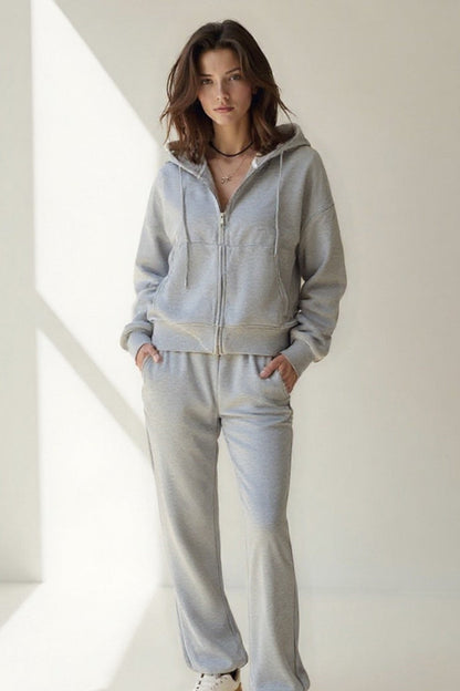 Ensemble sweat à capuche zippé et pantalon | Molleton doux | Confort décontracté