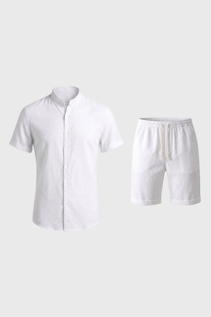 Ensemble Été Homme - Chemise Col Mao et Short Cordon | Casual