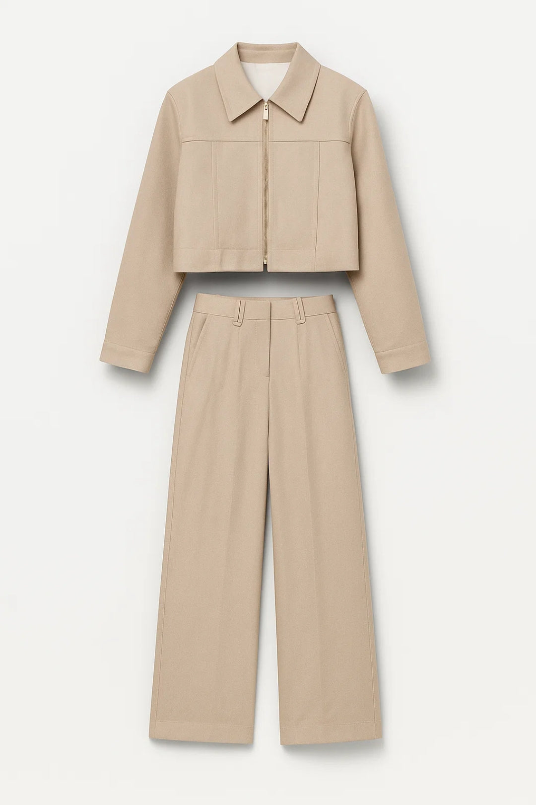 Ensemble veste courte et pantalon large | Tenue élégante pour femme | Style épuré et moderne