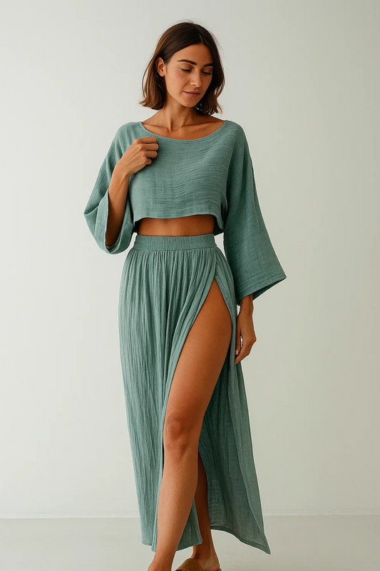 Ensemble Lin Femme | Tissu Aérien | Coupe Décontractée