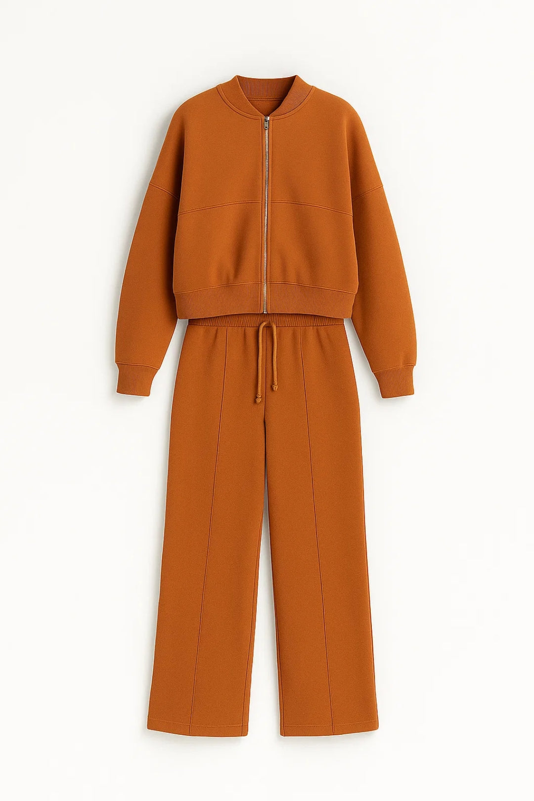 Ensembles Décontractés | Ensemble zippé avec pantalon large | Minimaliste et Confortable