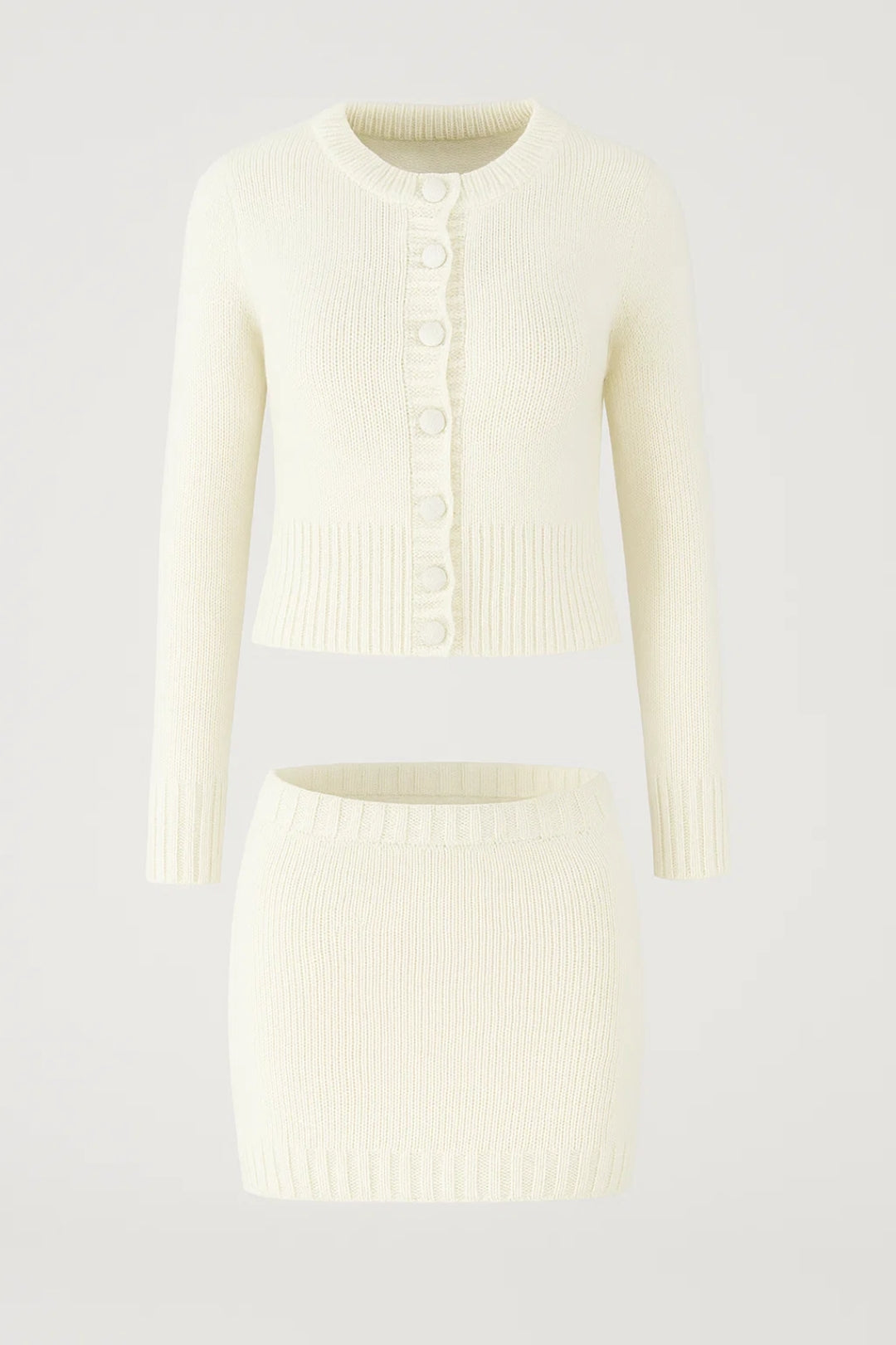 Ensembles Douillets | Ensemble deux pièces en maille avec boutons | Confortable et Féminin