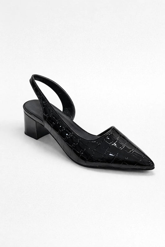 Escarpins Femme - Slingback Bout Pointu Talon Bloc | Élégants