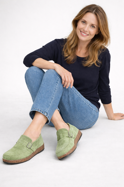 Inès - Mules Orthopédiques Femme à Boucle avec Semelle Ergonomique Style Bohème