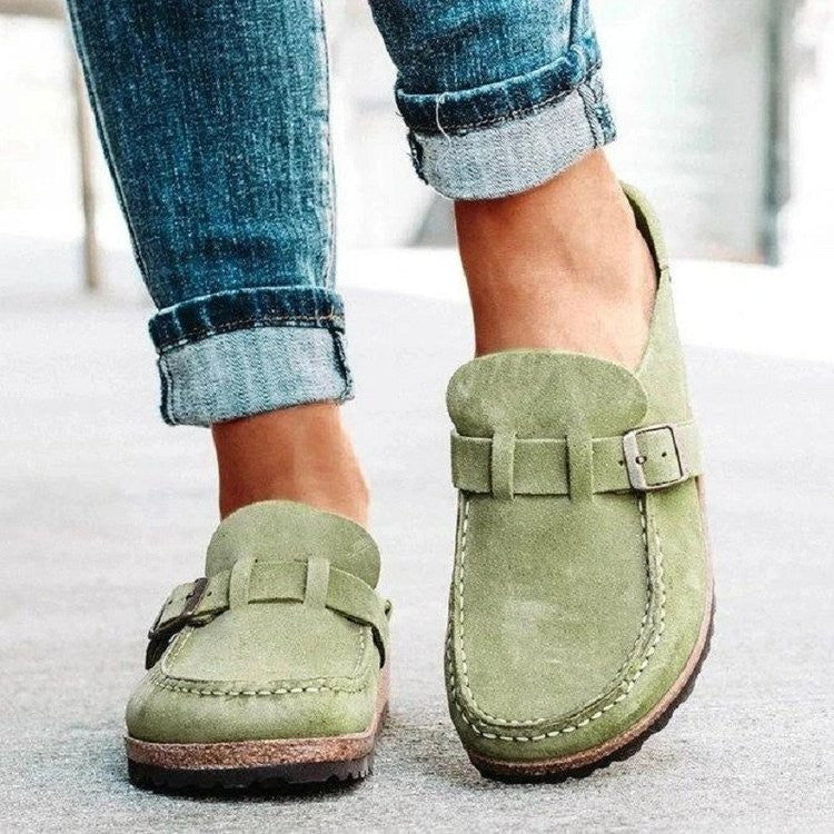 Inès - Mules Orthopédiques Femme à Boucle avec Semelle Ergonomique Style Bohème