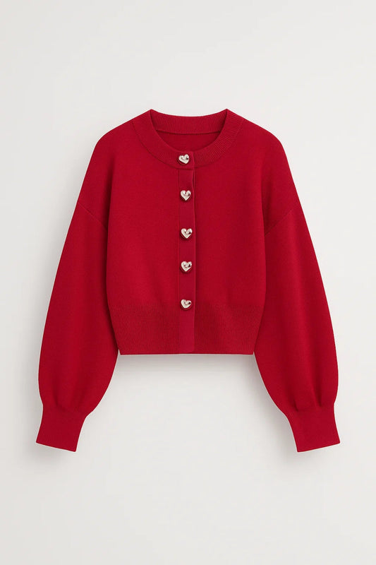 Cardigan Femme | coupe courte | maille douce boutonnée pour Mi-Saison