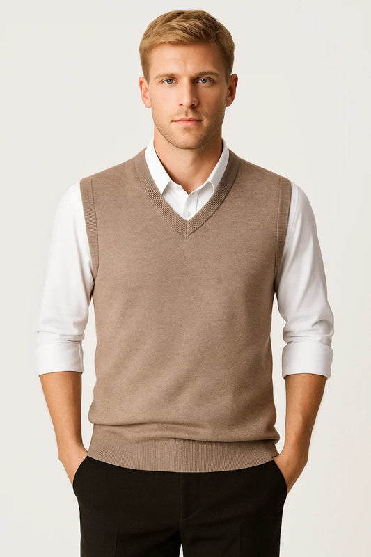 Gilet Homme | col V | design texturé et léger pour Mi-Saison