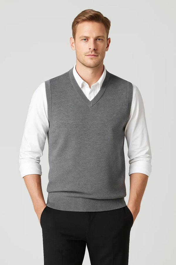Gilet Homme | col V design texturé et léger pour Mi-Saison