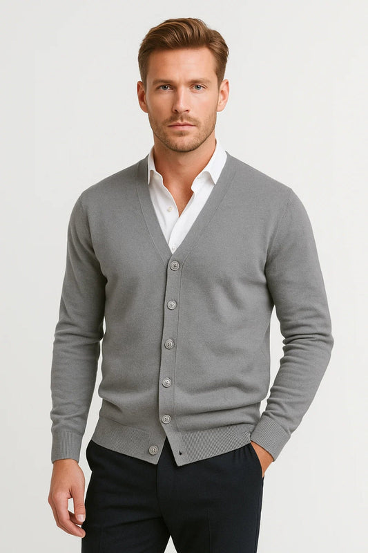 Cardigan Homme | col V | coupe légère boutonnée pour Mi-Saison