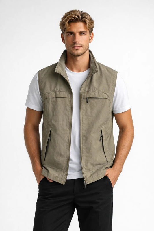 Gilet Homme | léger & respirant | poches zippées fonctionnelles pour Été