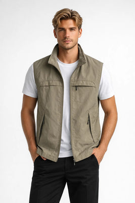 Gilet Homme | léger & respirant poches zippées fonctionnelles pour Été