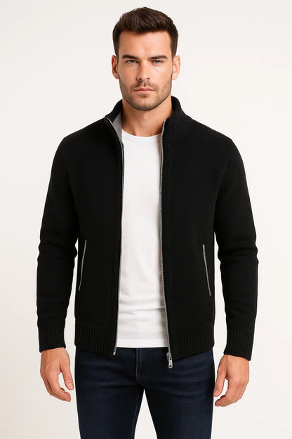 Gilet Zippé Homme | coupe droite | maille texturée pour Mi-Saison