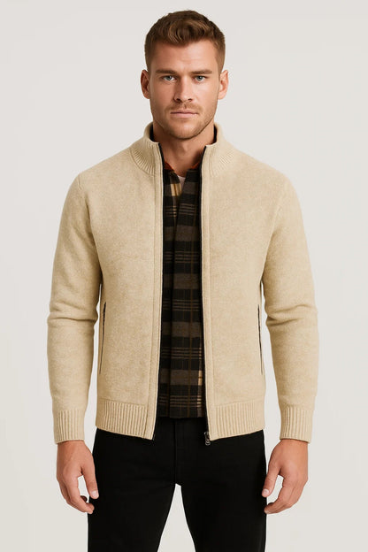 Gilet Zippé Homme | coupe droite | maille texturée pour Mi-Saison