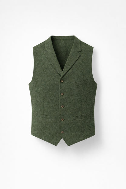 Gilet Homme - Boutonné Col Cranté avec Poches | Chic Élégant