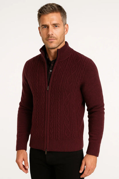 Gilet Homme | Zippé Torsadé | Élégant, Confortable et Chaud pour Hiver